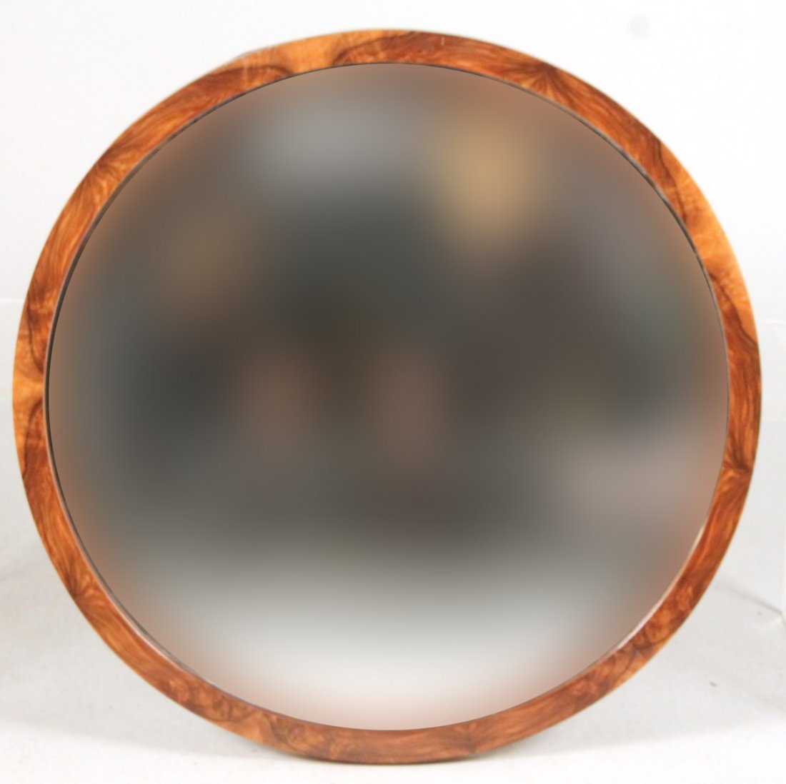 Art Deco Round Walnut Mirror (1 of 6)
