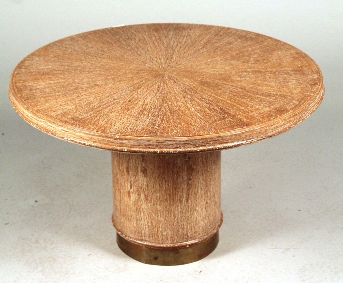 Contemporary Pickled Oak Round Table (1 of 5)