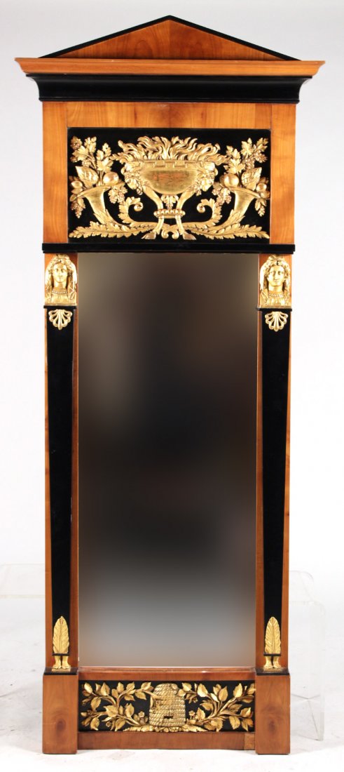 Neoclassical Style Cherrywood Pier Mirror (1 of 10)