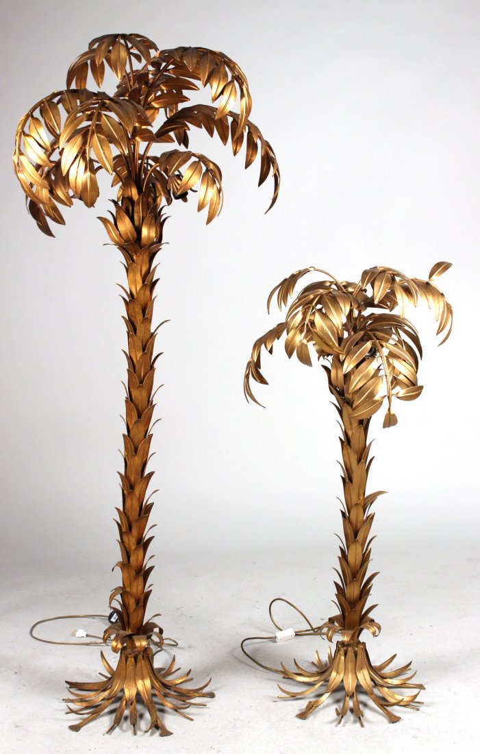 Two Gilt-Metal Palm-Tree Form Floor Lamps (1 of 10)