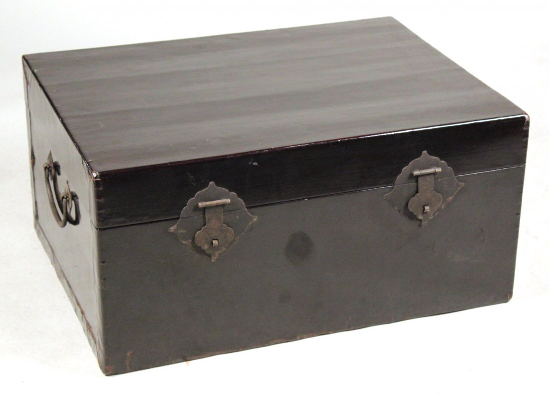 Chinese Black-Painted Leather Blanket Chest (1 of 10)