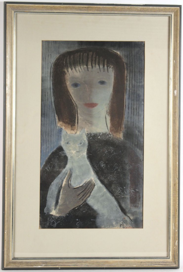 Mixed Media, Portrait of Girl with Cat (1 of 5)