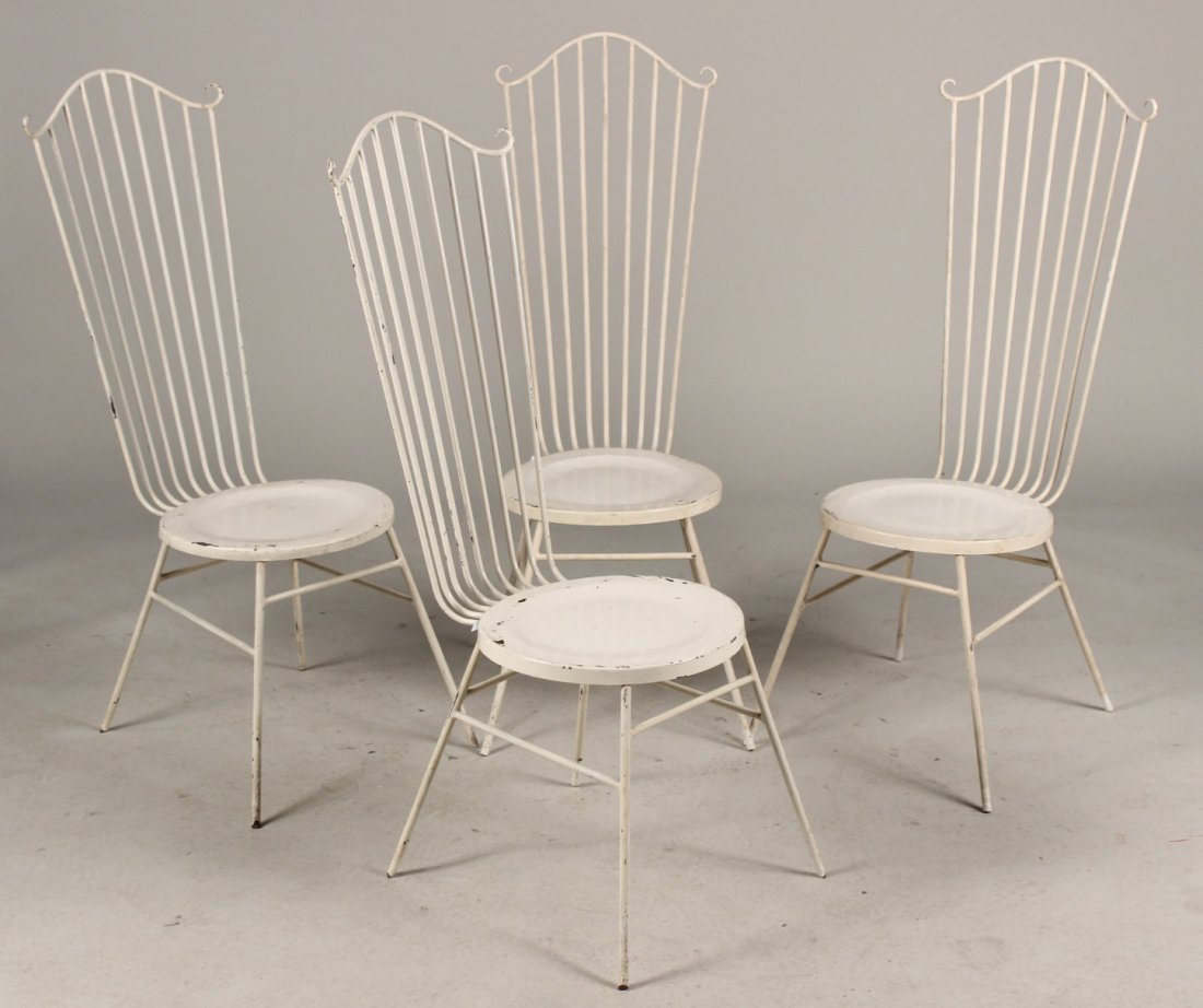Four White-Painted Metal Patio Chairs (1 of 6)