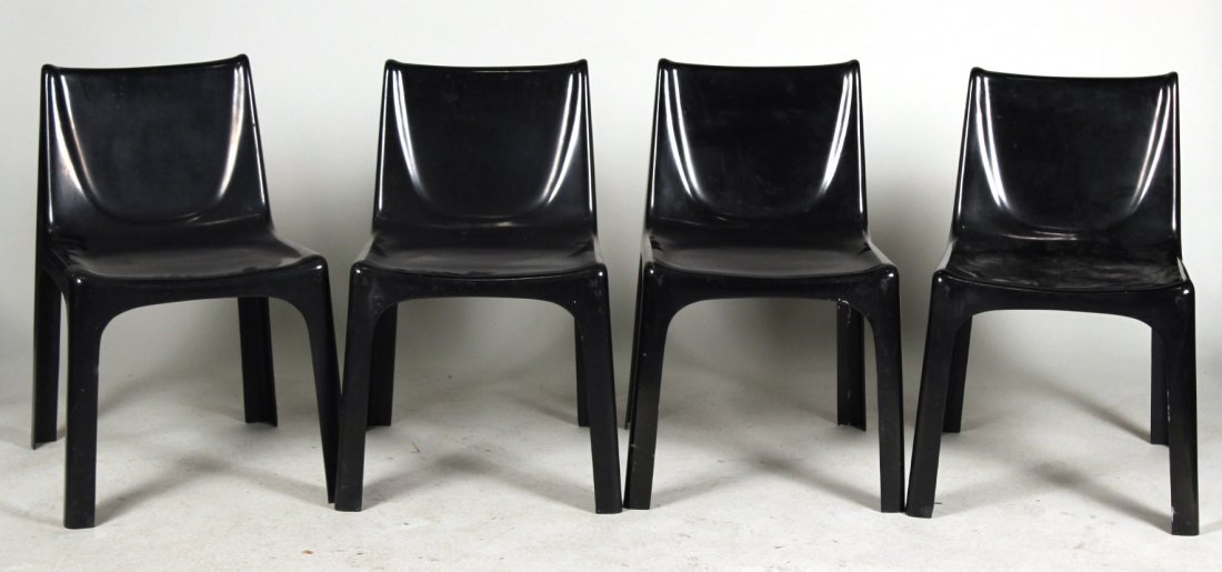 Four Molded Plastic Stacking Chairs (1 of 5)