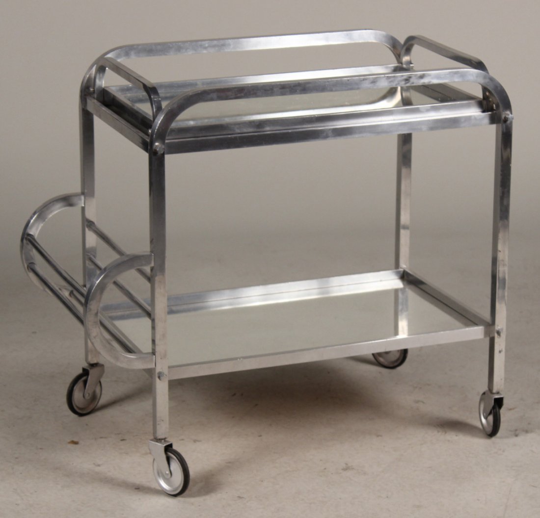 Art Deco Chrome and Mirrored Bar Cart (1 of 5)