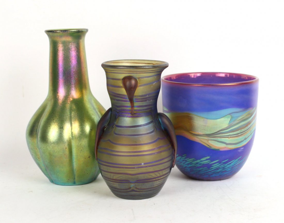 Three Art Glass Vases (1 of 7)