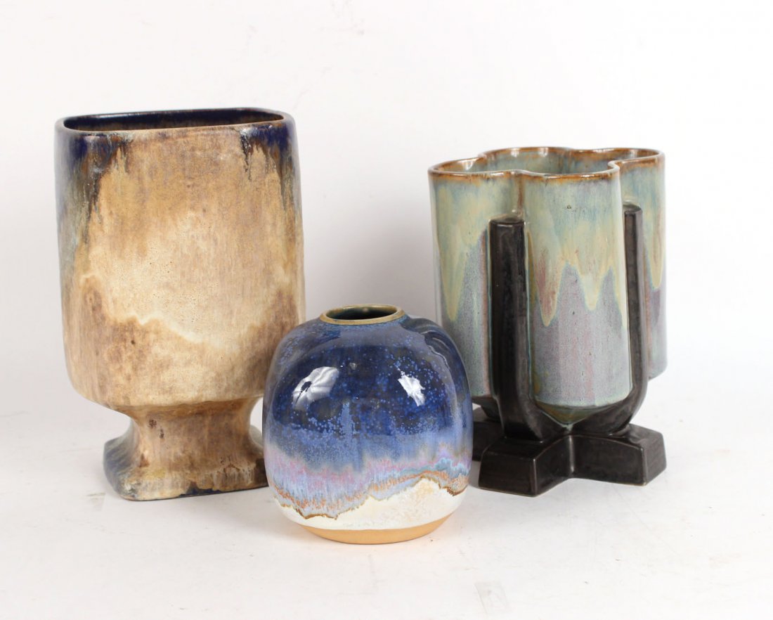 Three Studio Pottery Vases (1 of 9)