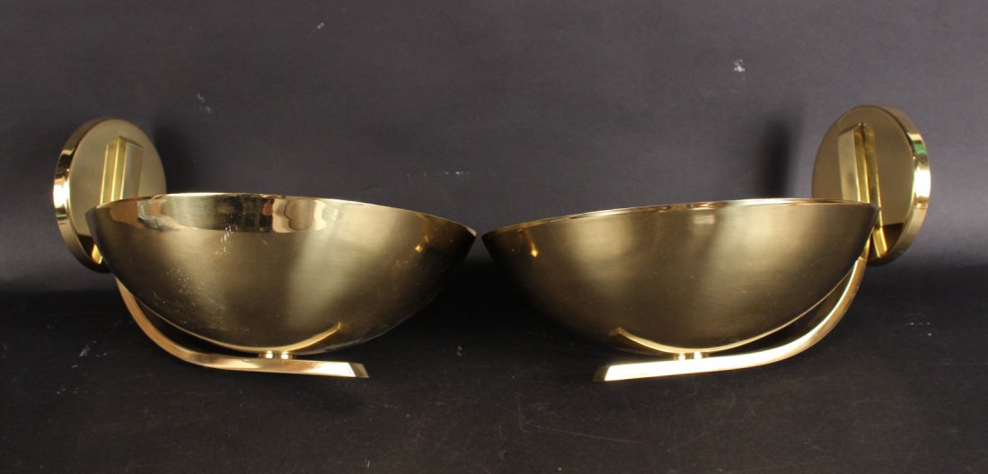 Pair of Art Deco Brass Uplight Wall Sconces (1 of 6)
