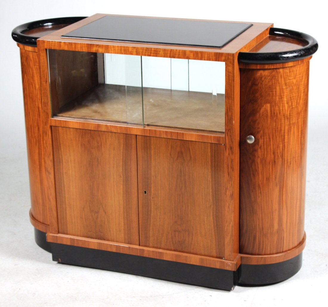 Art Deco Part-Ebonized Walnut Bar Cart (1 of 8)