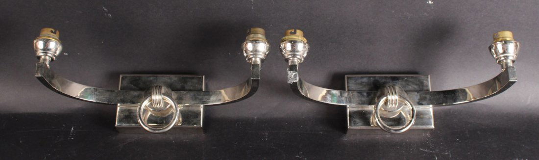 Pair of Modern Chrome Wall Sconces (1 of 5)