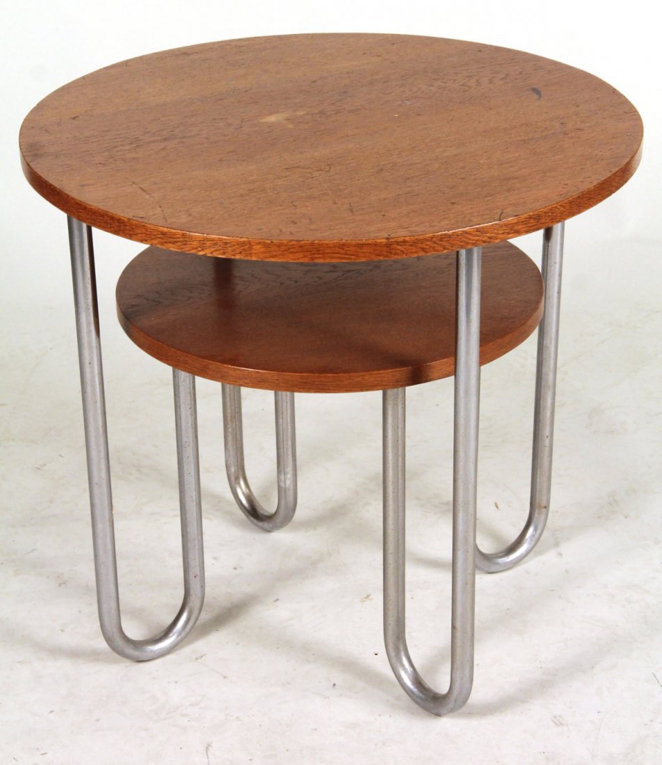 Modern Oak and Chrome Occasional Table (1 of 6)