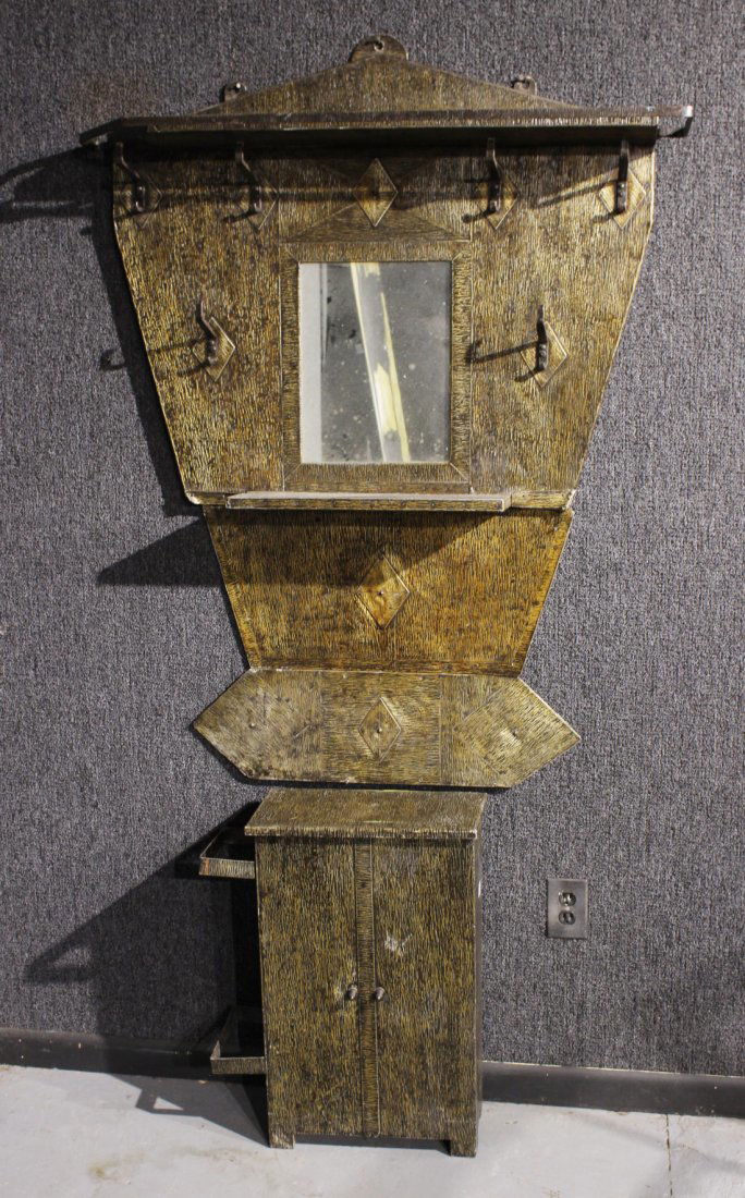 Modern Patinated Metal Hall Tree (1 of 6)