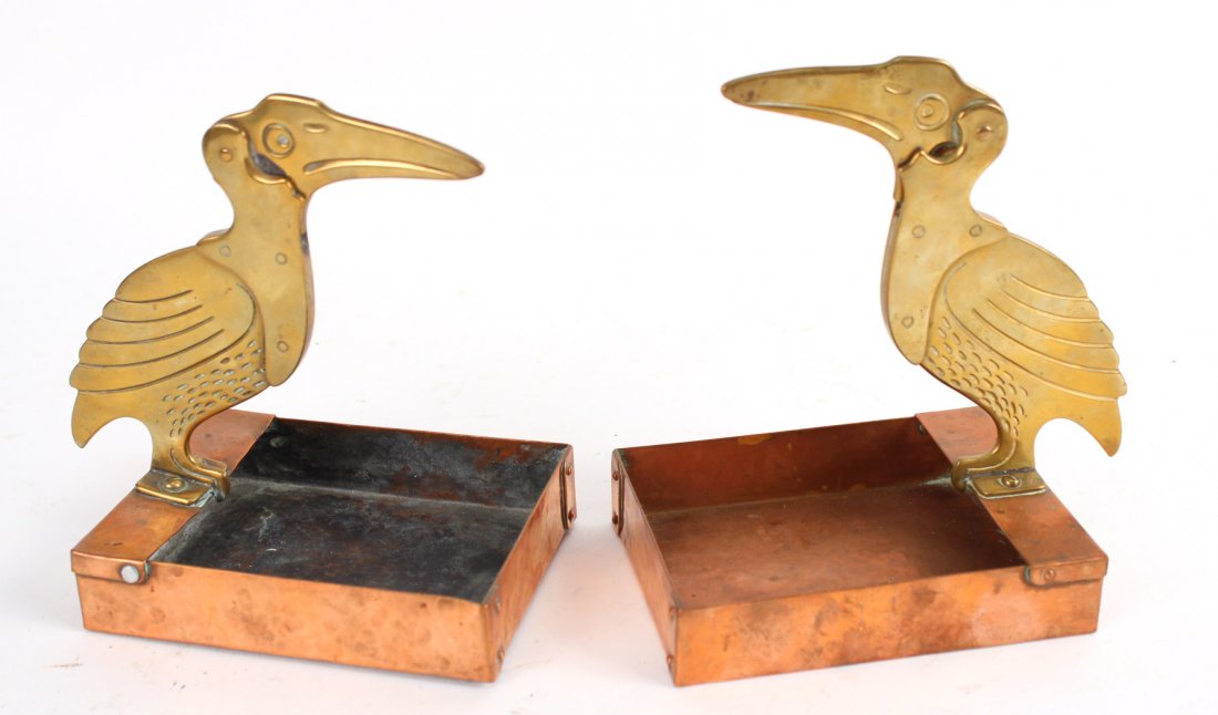Pair of Brass & Copper Bird Figural Cigar Cutters (1 of 7)