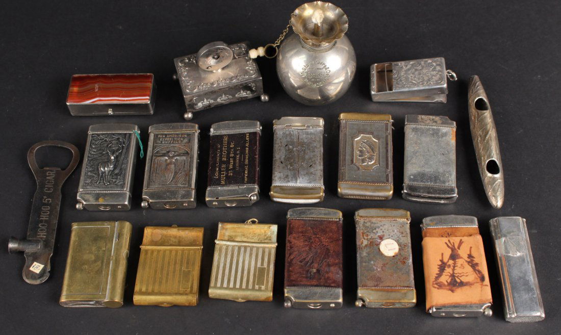 Group of Cigar Lighters and Match Holders (1 of 10)