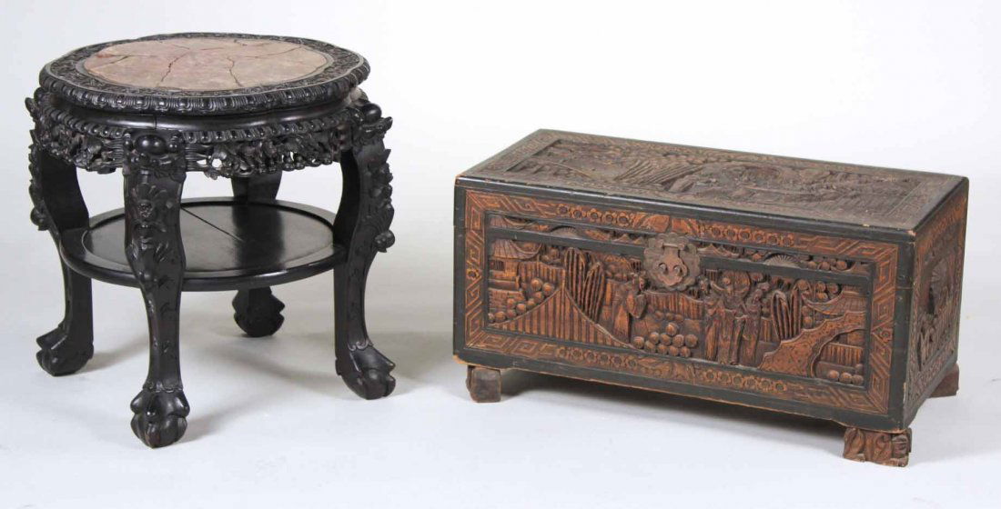 Chinese Carved Hardwood Stand (1 of 10)