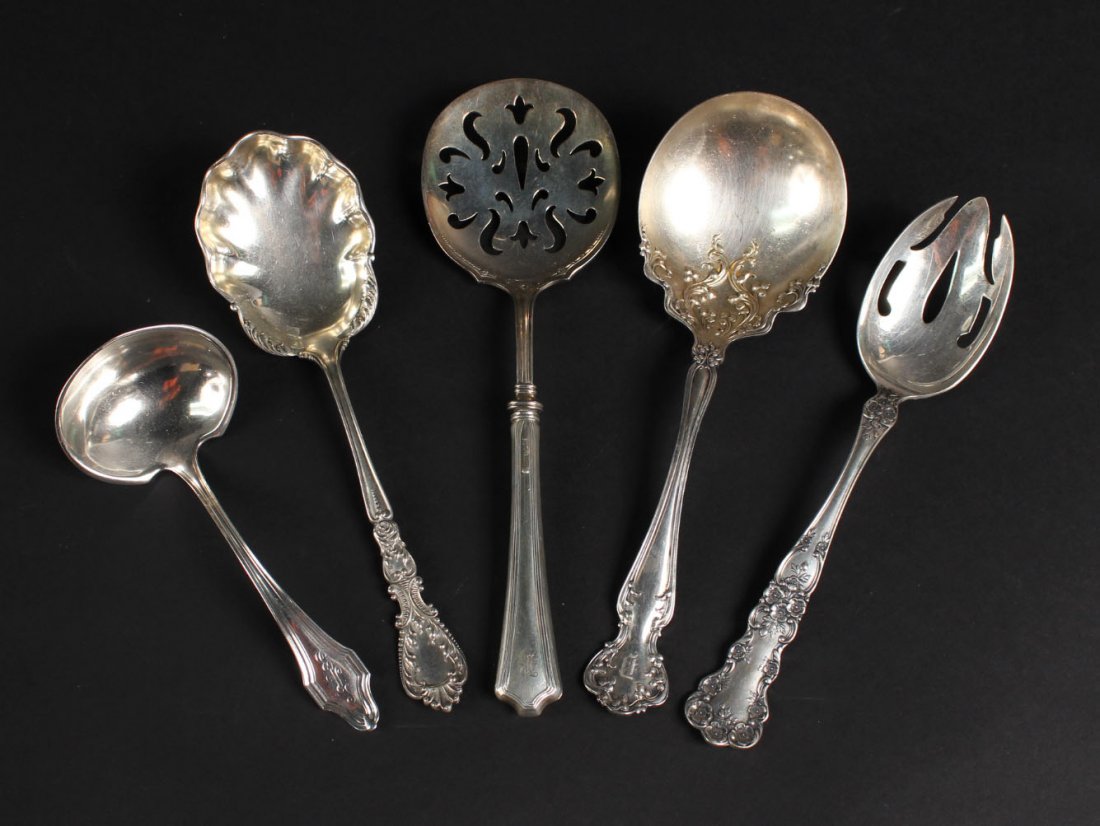 Four Sterling Silver Serving Spoons (1 of 9)