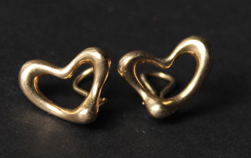 Pair of 14K Yellow Gold Heart Form Ear Clips (1 of 5)