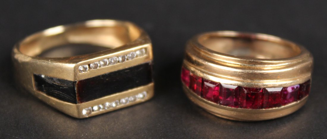 Two Yellow Gold and Gem Set Rings (1 of 6)