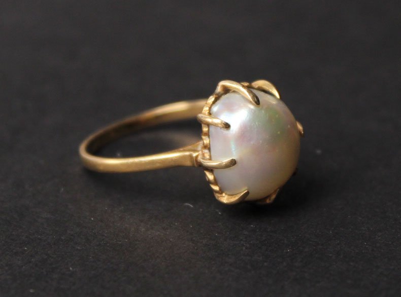18K Yellow Gold and 12MM Freshwater Pearl Ring (1 of 8)
