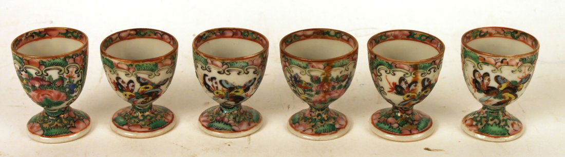 Six Chinese Export Egg Cups, 20th C. (1 of 7)