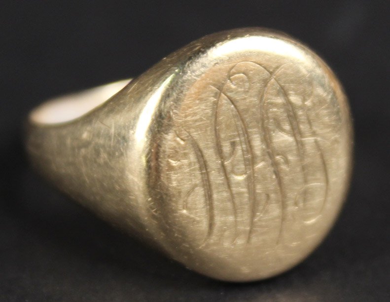 14K Yellow Gold Signet Ring (1 of 4)