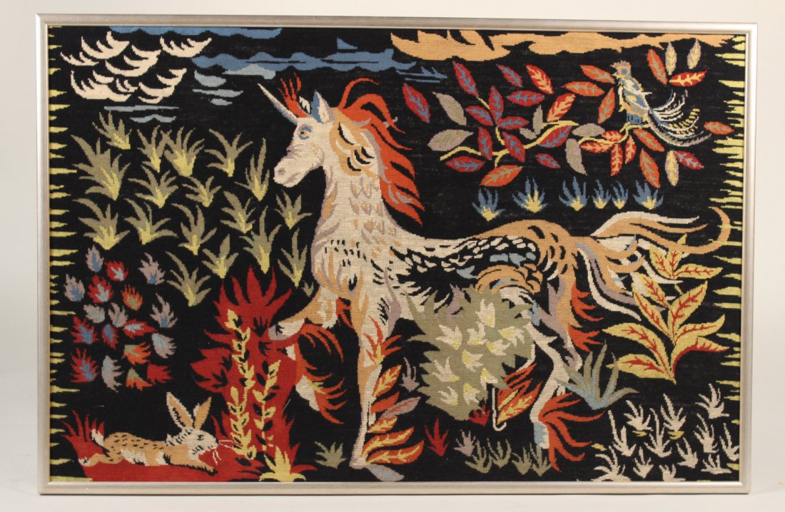 Needlework Tapestry of a Unicorn (1 of 6)