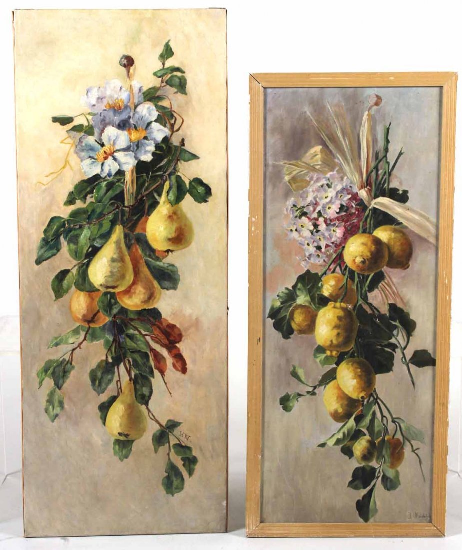 Two Oils on Canvas, Hanging Bundles of Fruit (1 of 10)