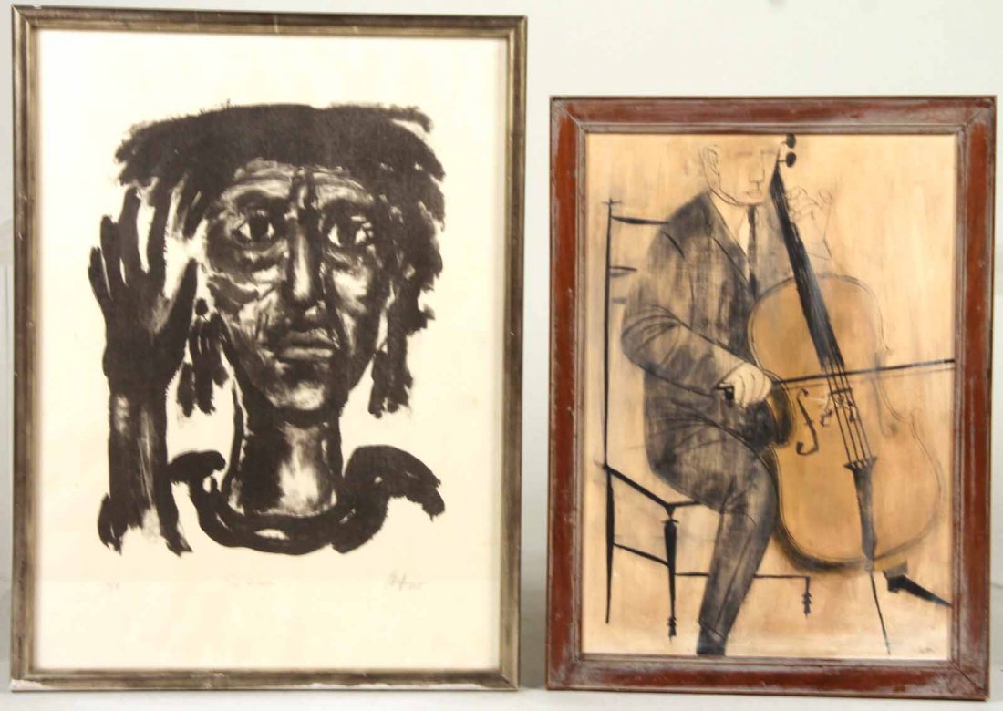 Mixed Media on Board, Man Playing Cello (1 of 10)