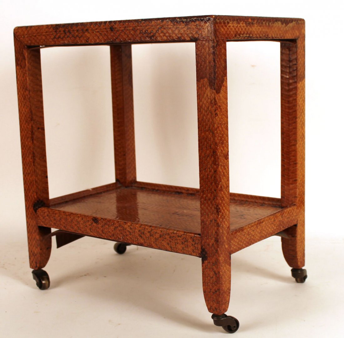 Petite Snakeskin Telephone Table, Karl Springer (1 of 7)