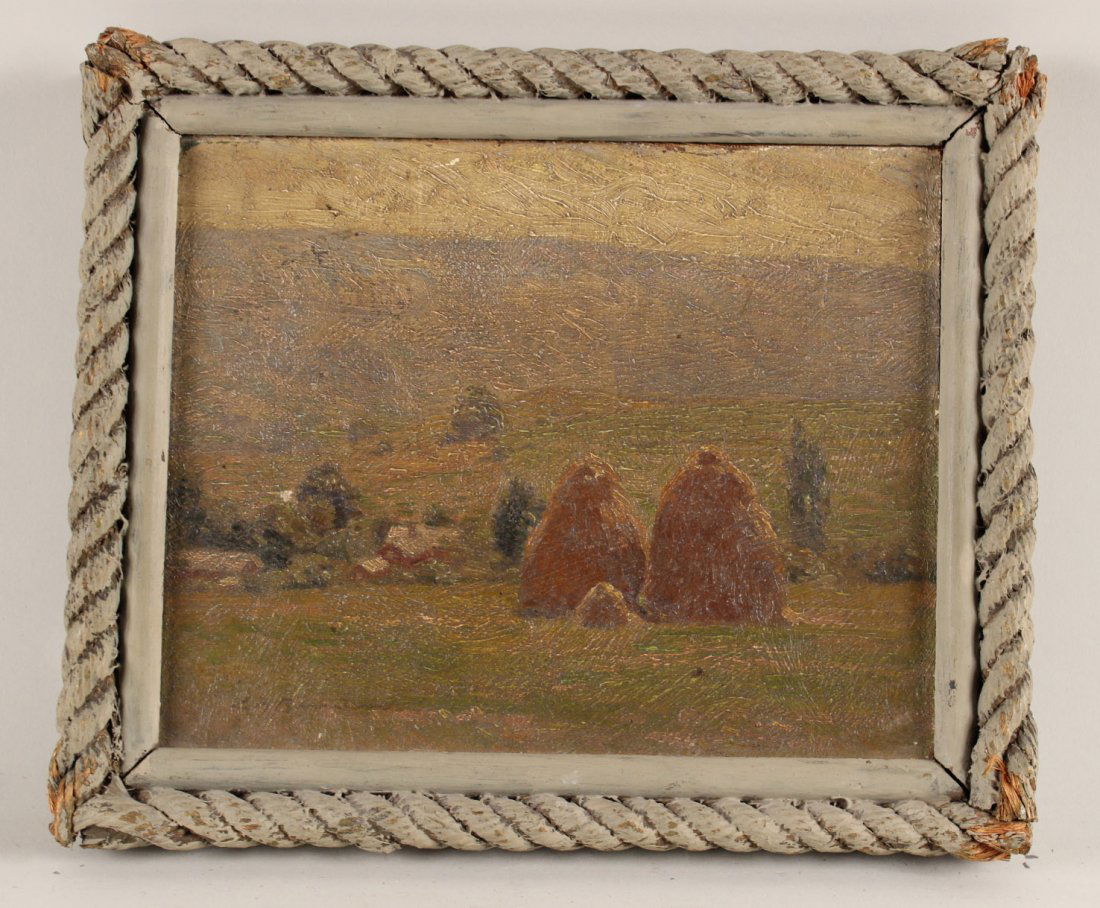 Oil on Canvas, Haystacks, Edward H. Barnard (1 of 7)