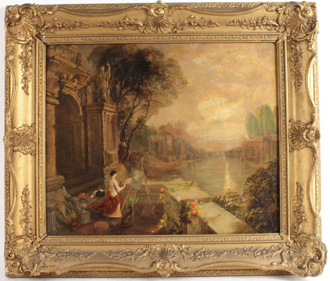 Oil on Board, Classical Scene (1 of 8)