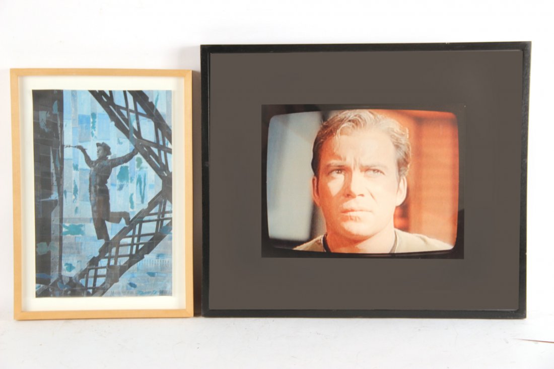 Chromogenic Print, William Shatner, Elaine Mayes: Depicting Captain Kirk. Together a collage, title "Point of Tranquility," by Paul Laster, possibly initialed u.l. RDA# 60172, 72014 Bin#59 Sight size:20"h x 24"w