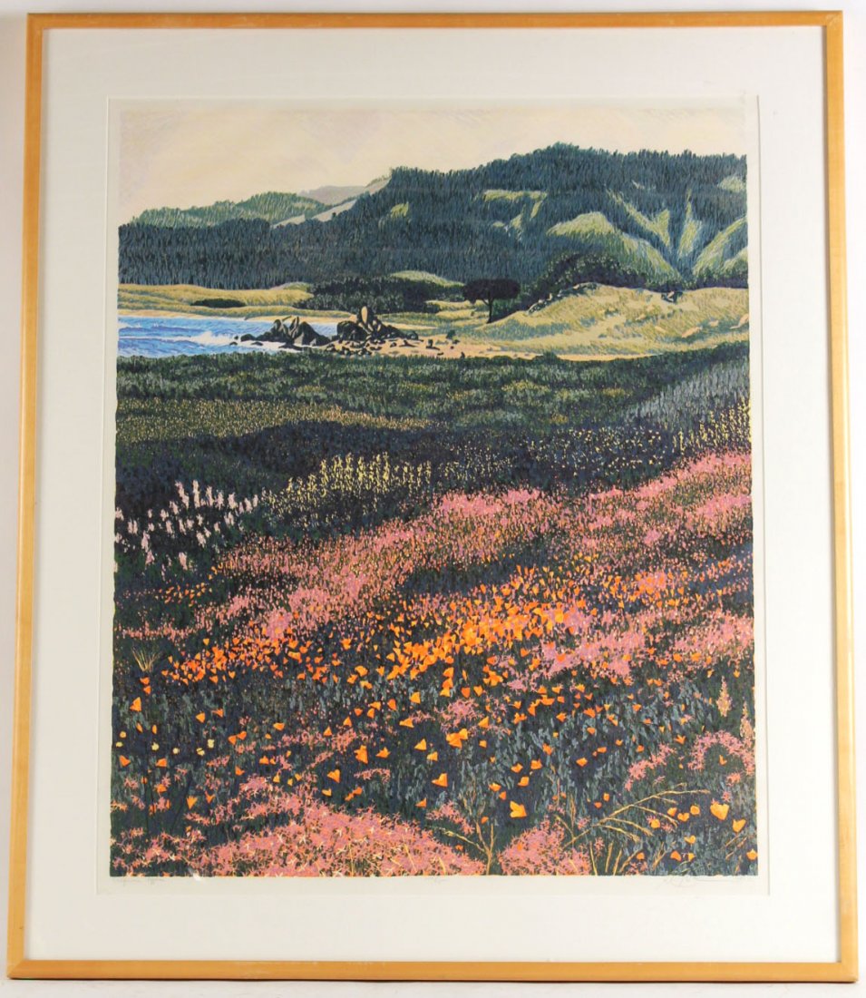 Woodcut, California Poppies, Gordon Mortensen (1 of 8)
