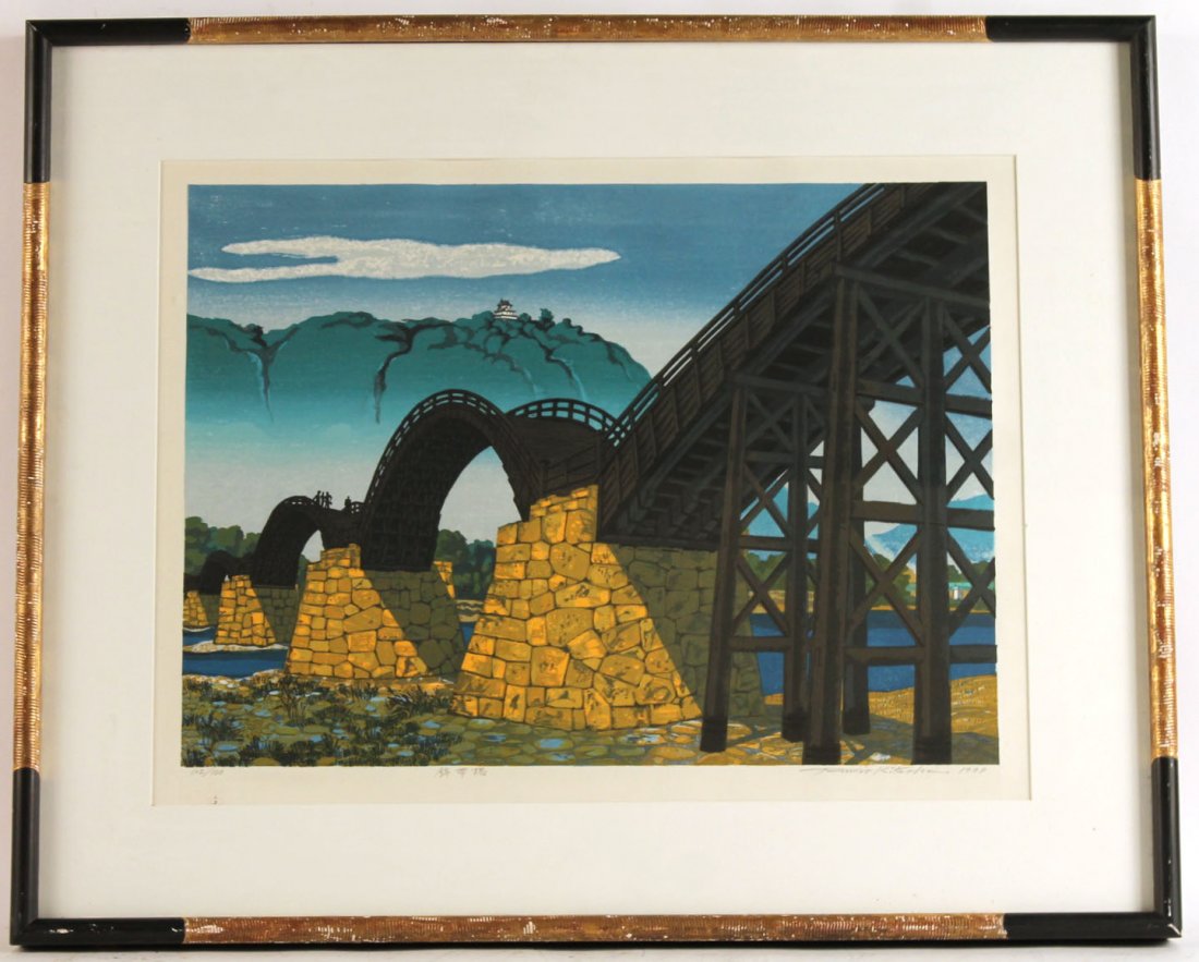 Woodcut, Kintai Bridge, Fumio Kitaoka (1 of 9)