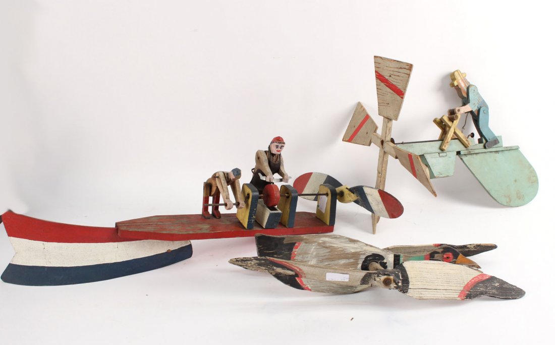 Three Folk Art Wooden Whirl a Gigs (1 of 9)