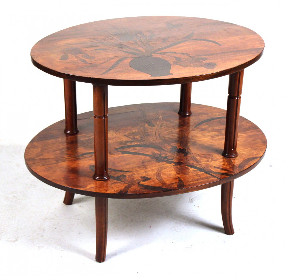 Emile Galle Art Nouveau Marquetry Tiered Table (1 of 10)