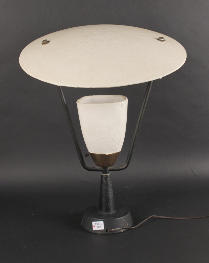 Modern Papier Mache Metal Mounted Lamp: 24"h x 20 1/2"d