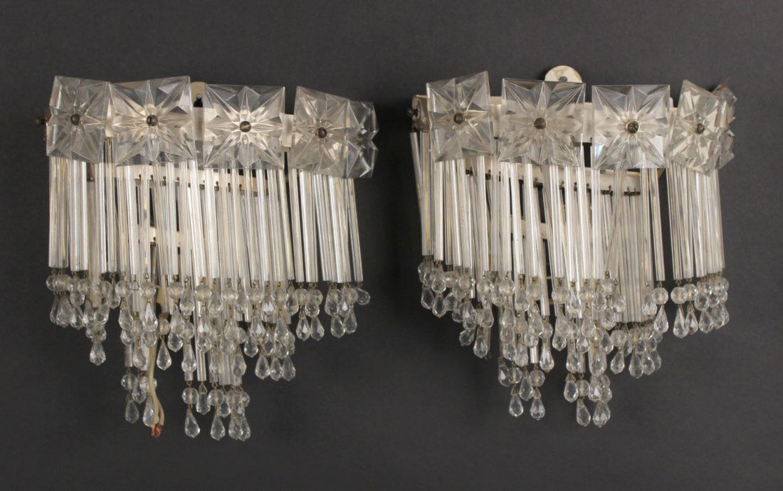 Pair of Art Deco Crystal Prism Wall Sconces (1 of 6)
