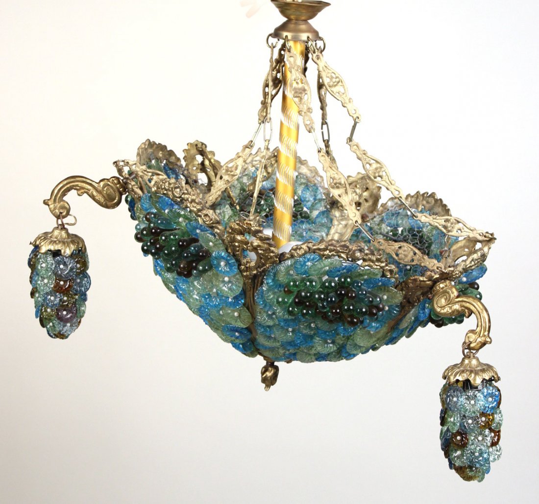 Bohemian Style Glass and Gilt-Metal Chandelier (1 of 7)