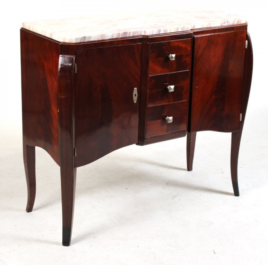 Art Deco Marble Top Mahogany Commode (1 of 9)