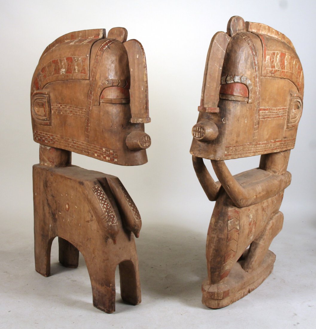Two Similar Paint-Decorated Wood Sculptures (1 of 10)