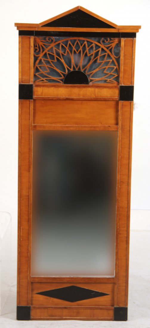 Biedermeier Part-Ebonized Cherrywood Pier Mirror (1 of 6)