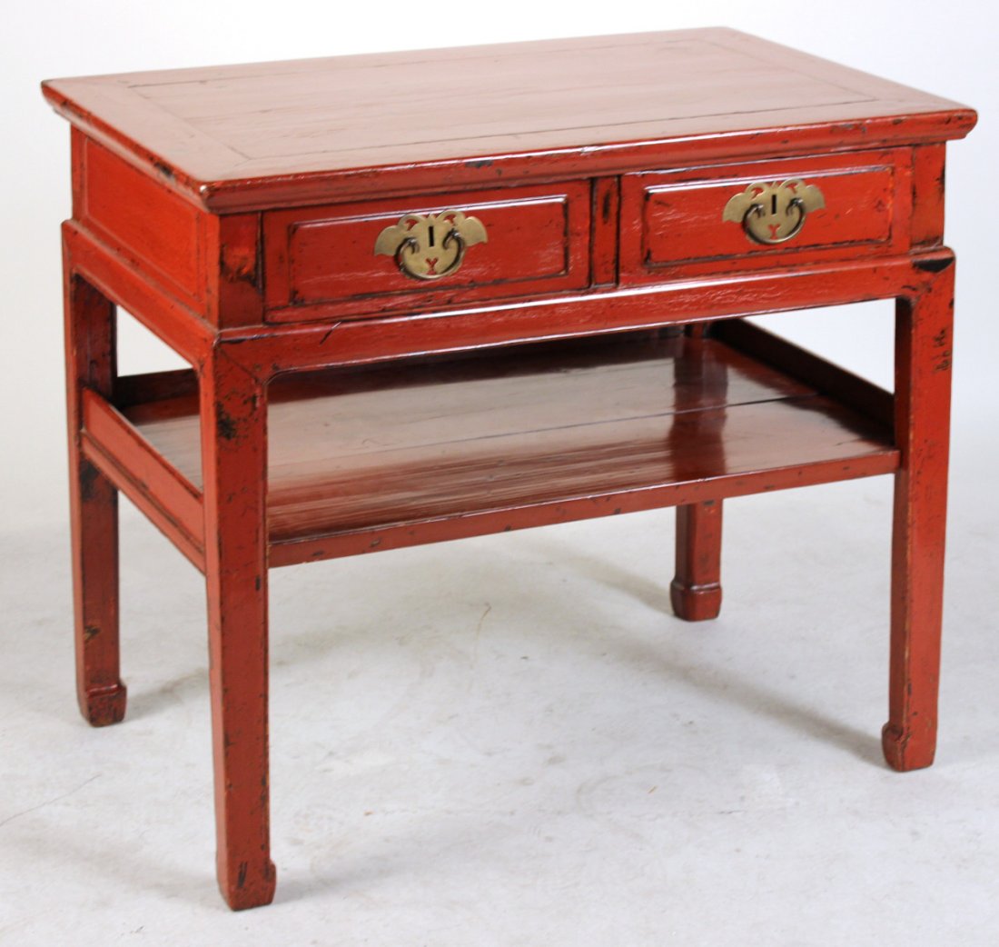 Chinese Red-Lacquer Writing Desk (1 of 9)