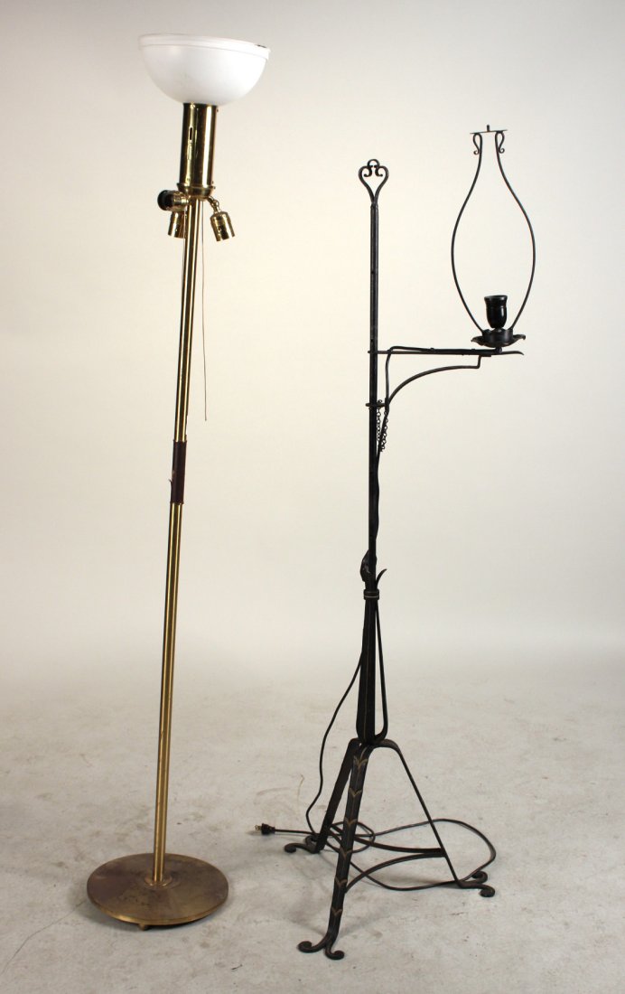 Paint-Decorated Iron Adjustable Floor Lamp (1 of 8)