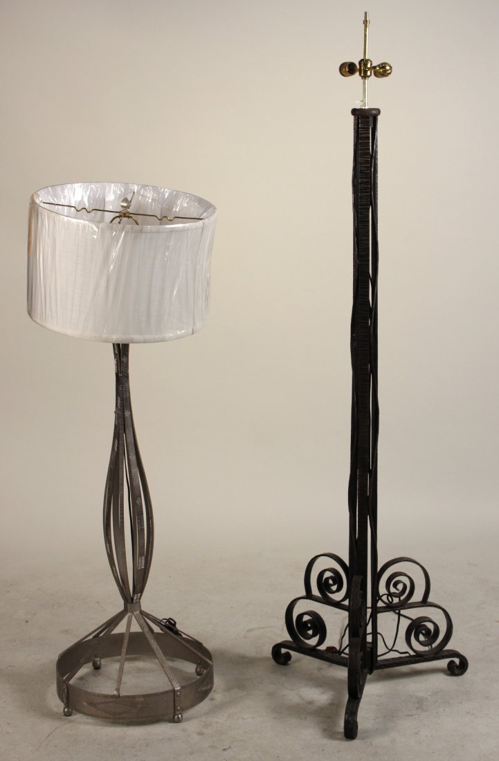 Two Hand-Hammered Metal Floor Lamps (1 of 9)