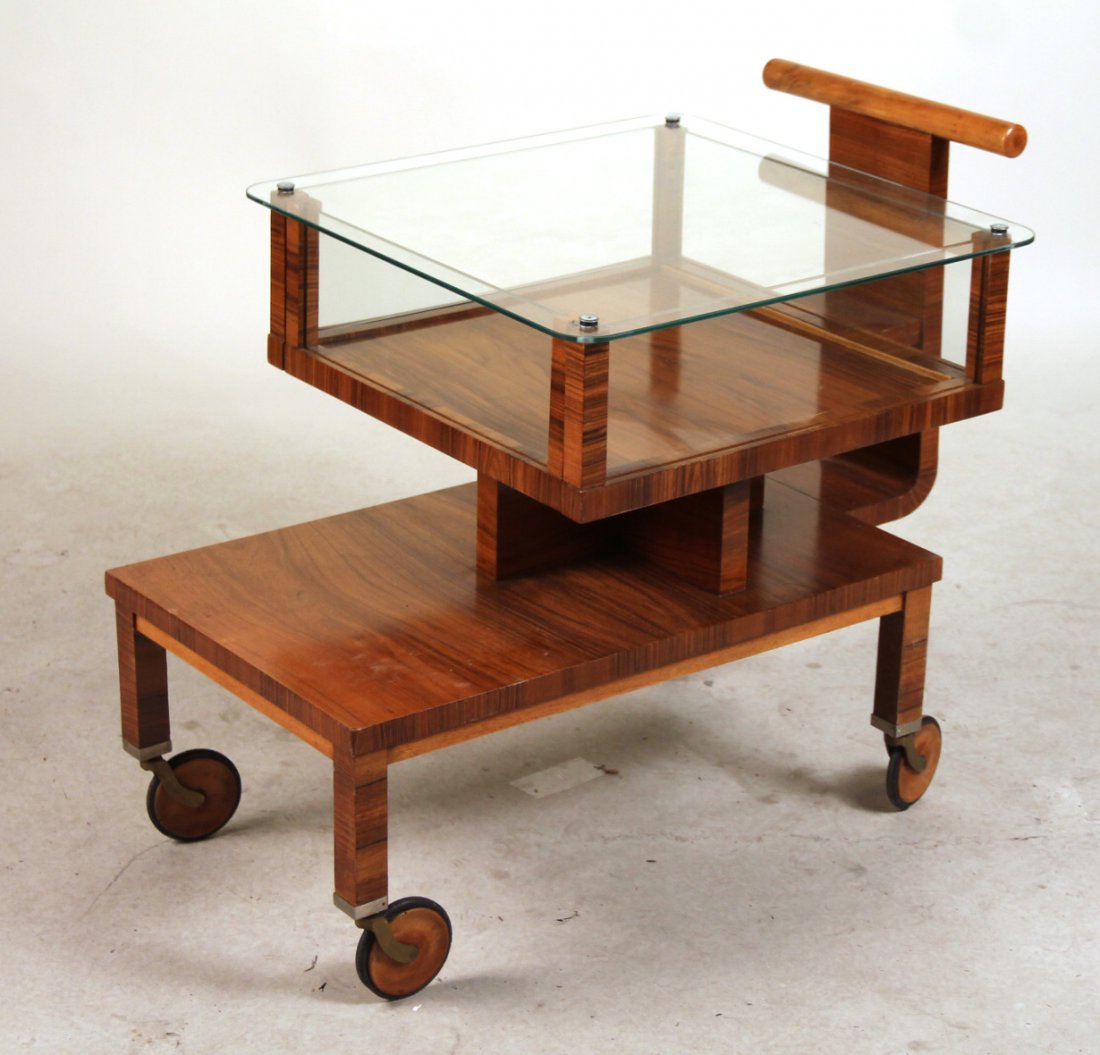Art Deco Walnut Pastry Cart (1 of 8)