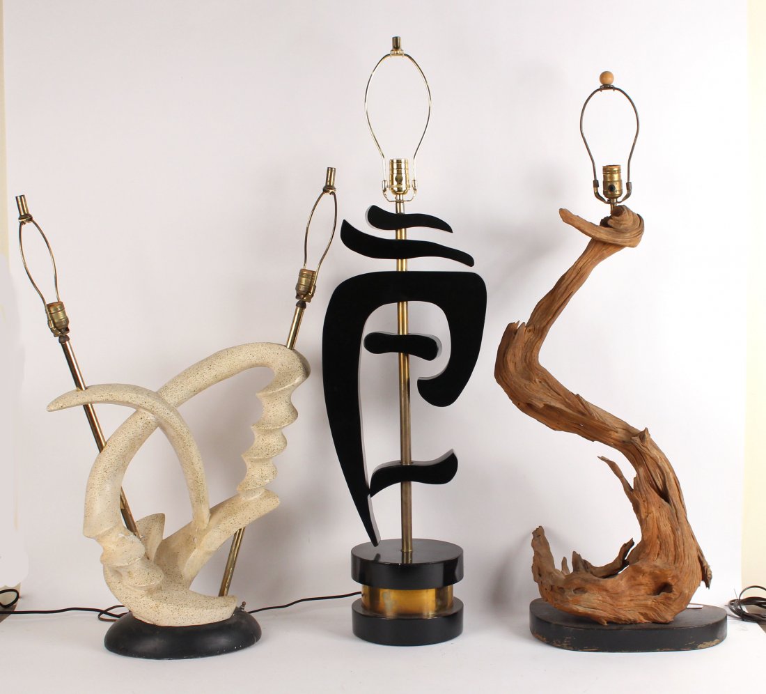 Chinese Style Black Lacquer Table Lamp (1 of 10)