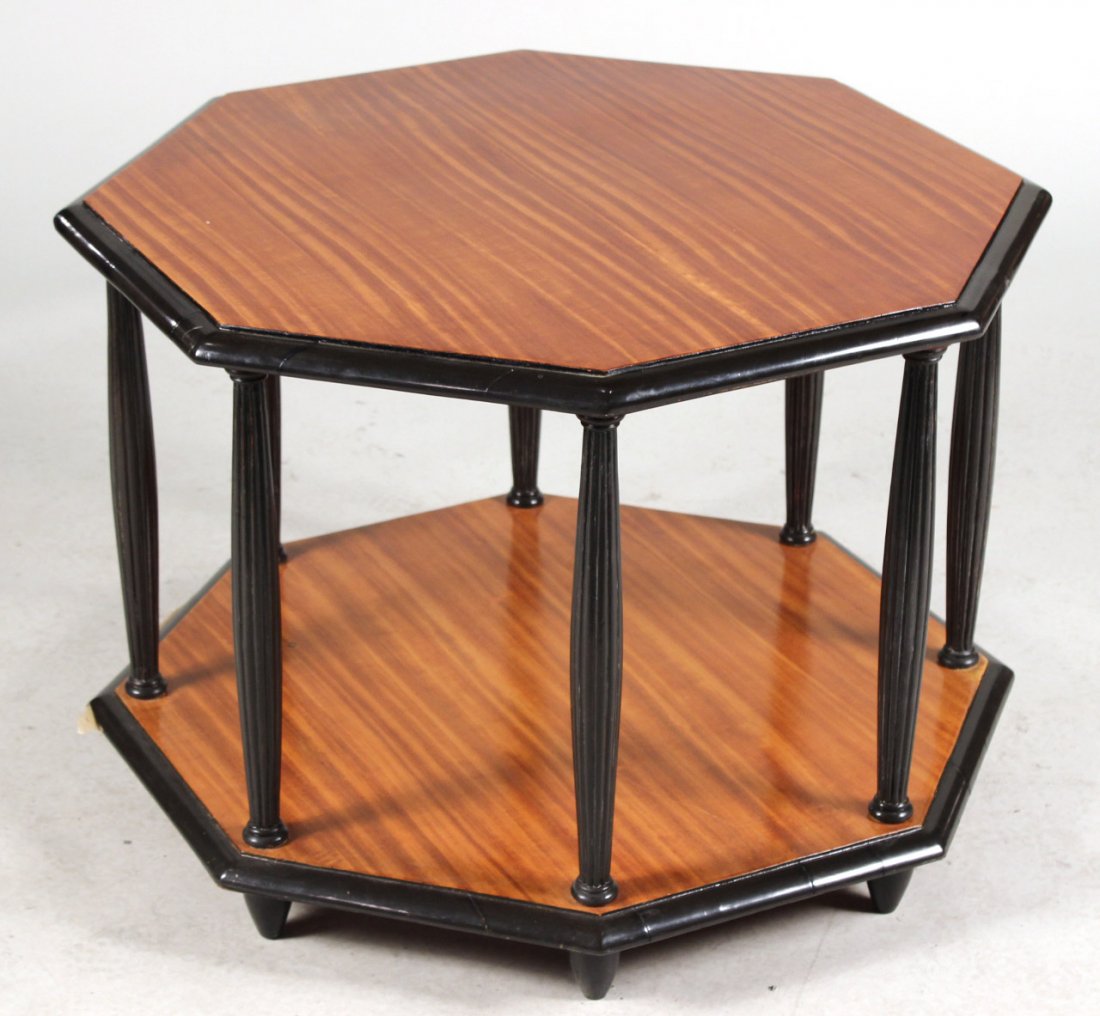 Art Deco Part-Ebonized Walnut Octagonal Table (1 of 6)
