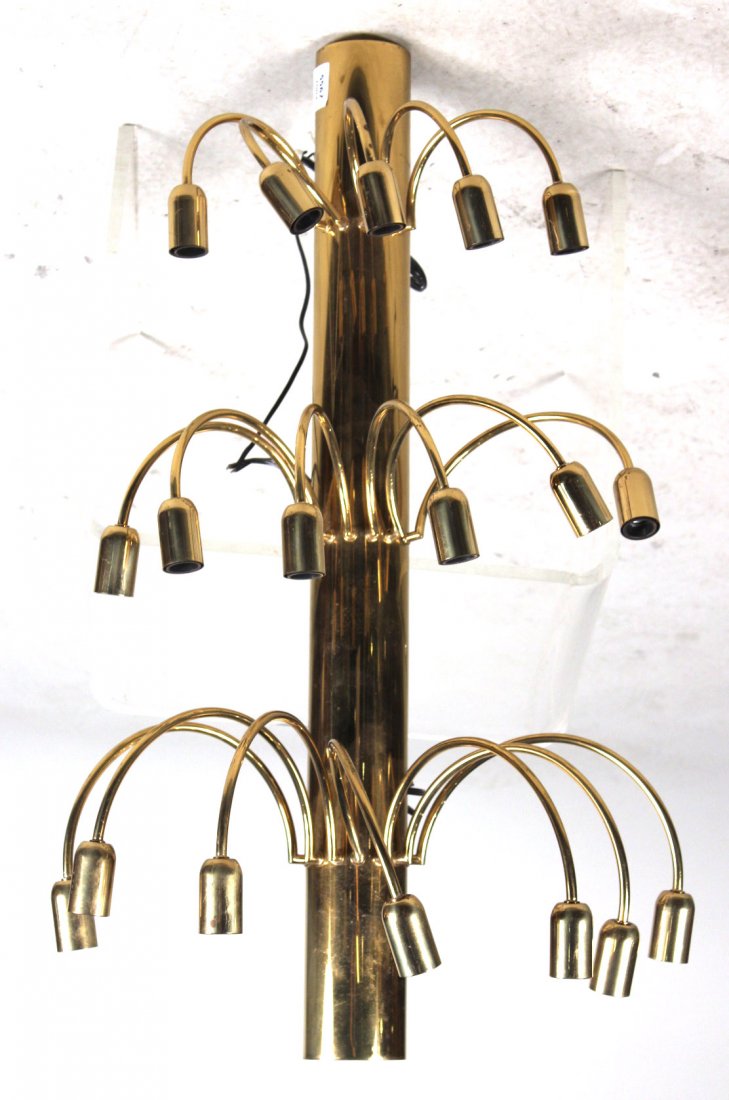Modern Brass Eighteen-Light Wall Sconce: 20th C. 33-1/2"h x 19"w x 12"d