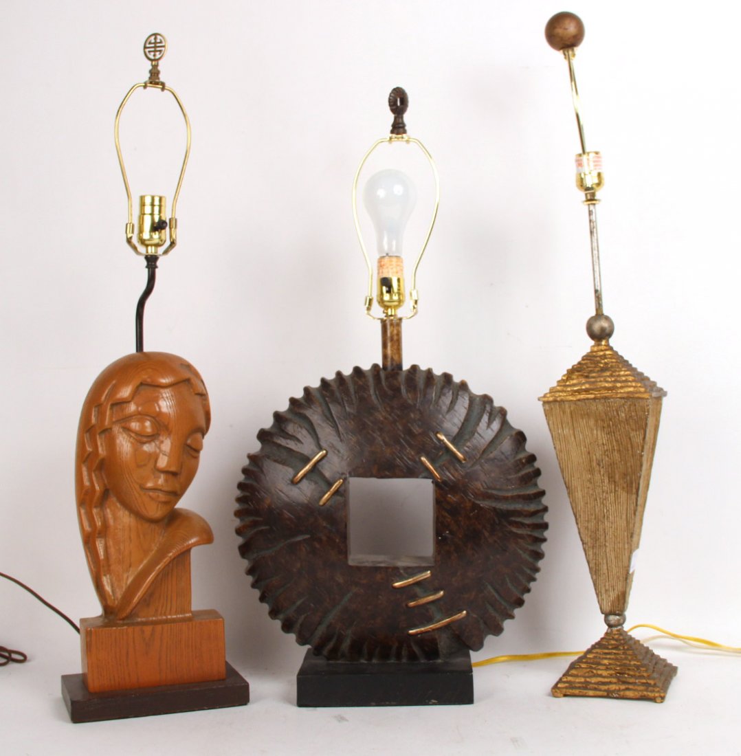 Three Assorted Wood Table Lamps (1 of 7)